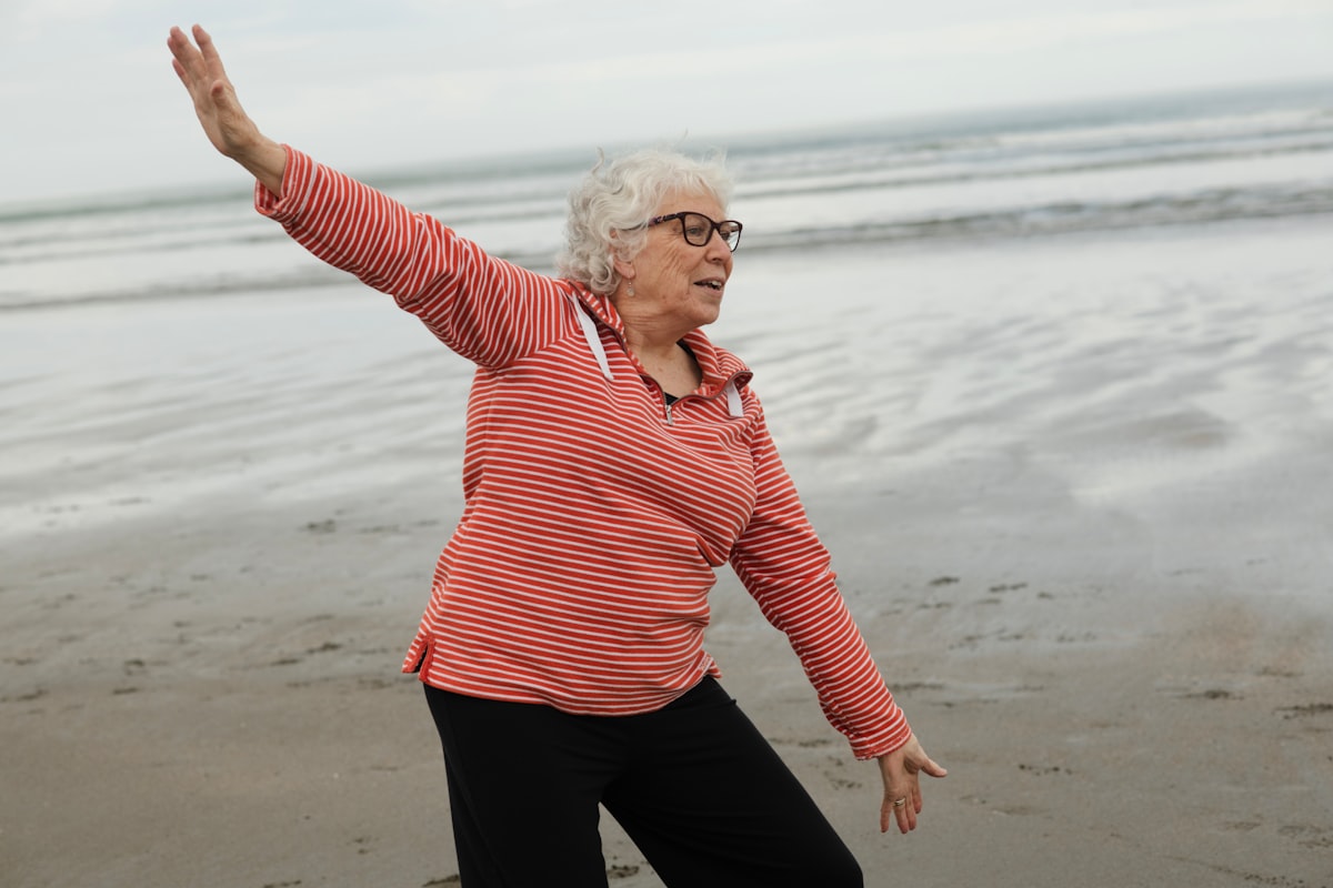 Woman performing daily wellness routine